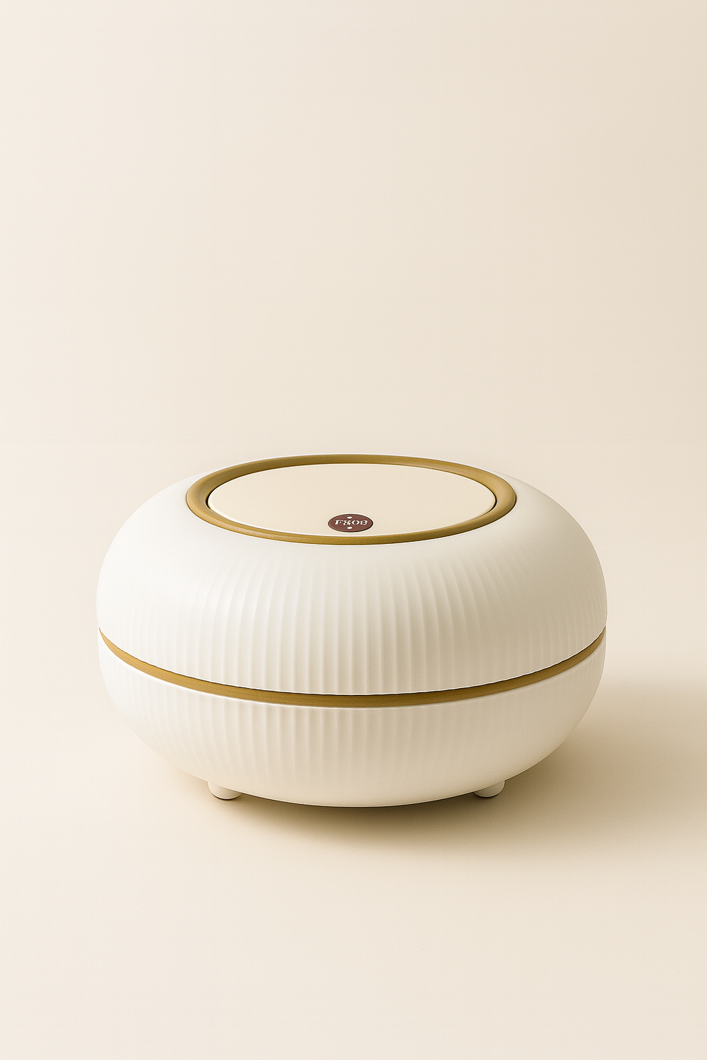 Minimalist Waste Bin with Golden Accents